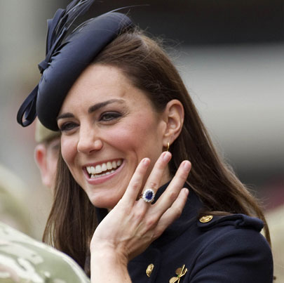 Kate Middleton with her Engagement Ring