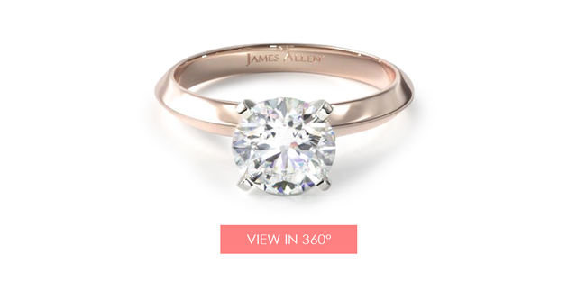 14K Rose Gold 2mm Knife Edge Solitaire Engagement Ring