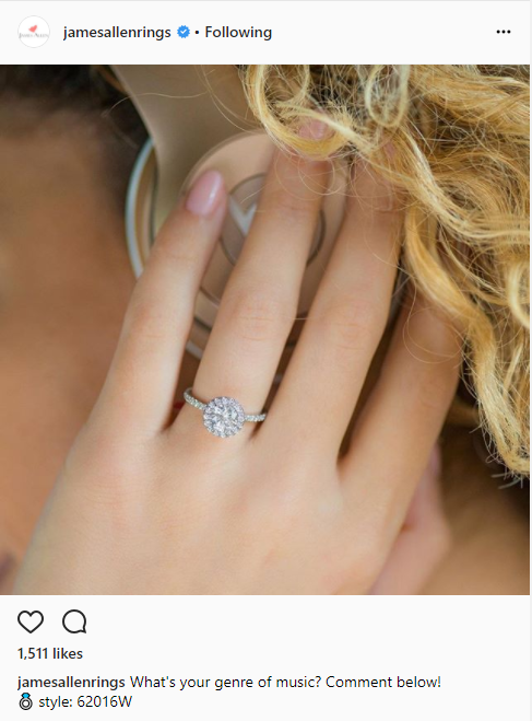halo engagement ring most liked instagram