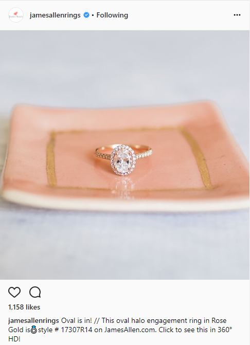 pave halo engagement ring most liked instagram
