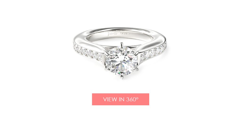 cathedral channel set engagement ring
