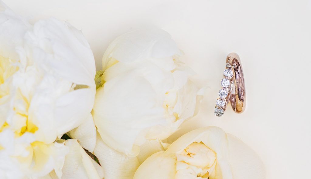 rose gold wedding bands rings