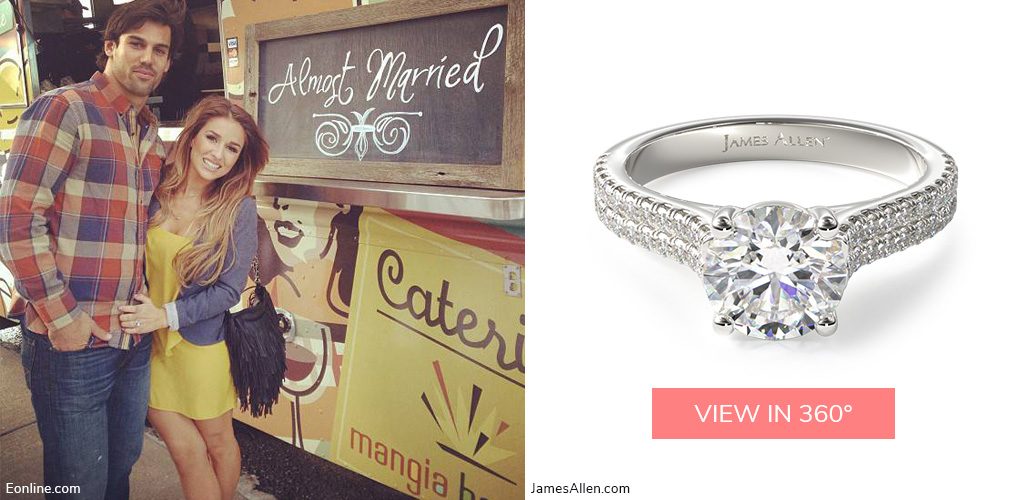 Jessie James eric decker country stars' 14K White Gold Double Row Pave Engagement Ring