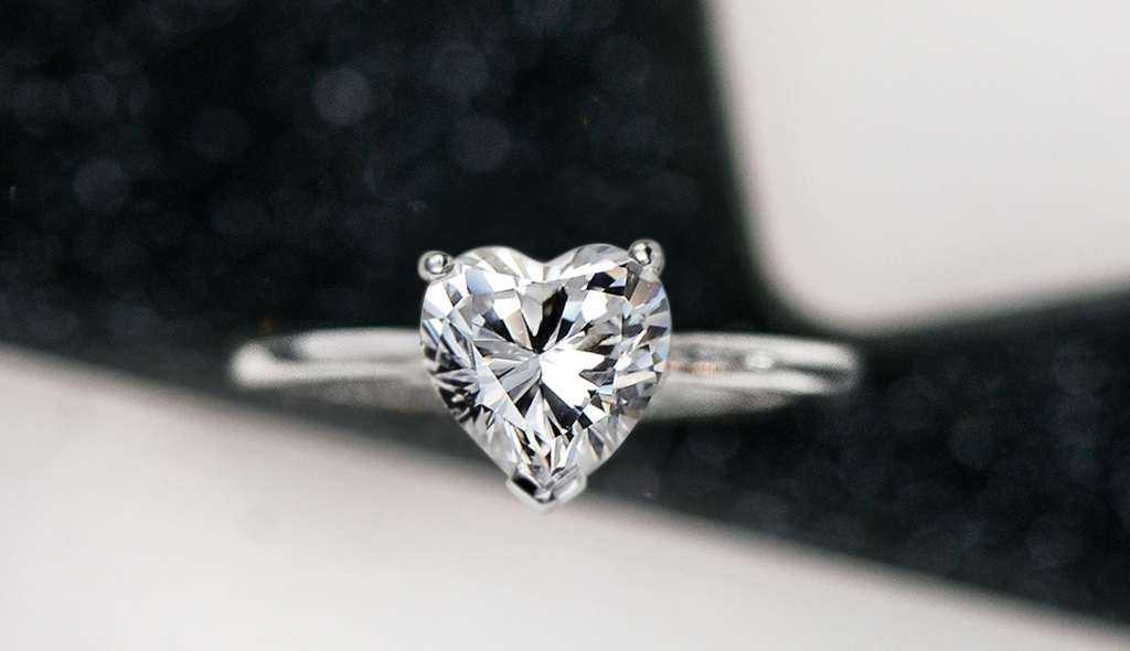 heart shaped diamonds solitaire engagement ring classic unique