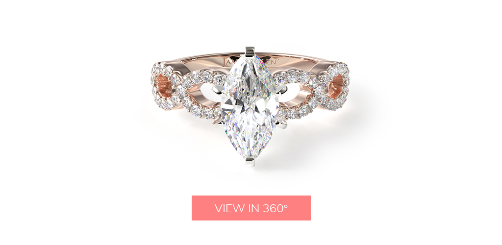 14K Rose Gold Pavé Infinity Diamond Engagement Ring
