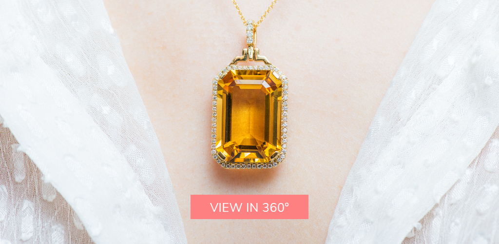 Quality Citrine Necklace,Certified 12.85 Carat Citrine Appraised at Emerald Cut Aaa November Birthstone Genuine Real Citrine Jewelry