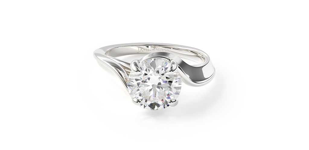 Platinum Bypass Engagement Ring