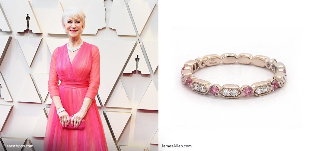 14K Rose Gold Alternating Arrow Shape Milgrain Bezel Pink Sapphire And Diamond Ring