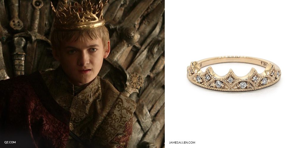 game of thrones jewelry: 14K Yellow Gold Crown Diamond Ring