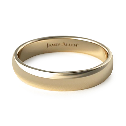 14K Yellow Gold 5mm Slightly Domed Comfort Fit Wedding Ring