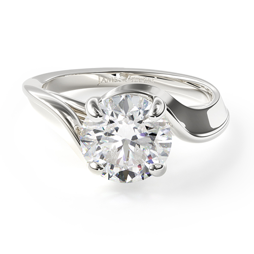 14K White Gold Bypass Engagement Ring