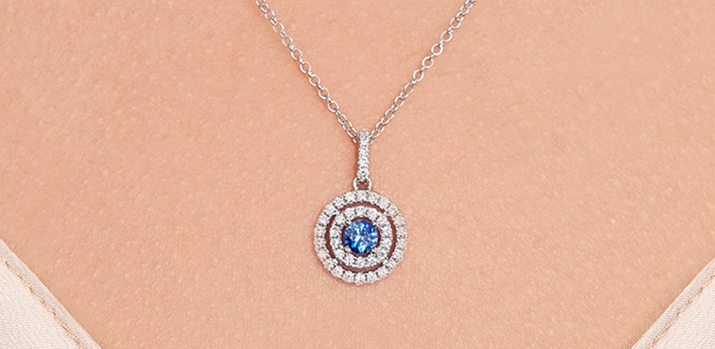 White Gold Double Halo Diamond Necklace - fine jewelry trends