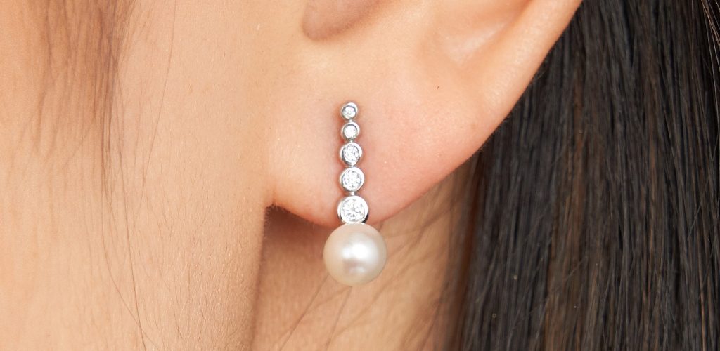 White Gold Freshwater Pearl Earrings - fine jewelry trends 