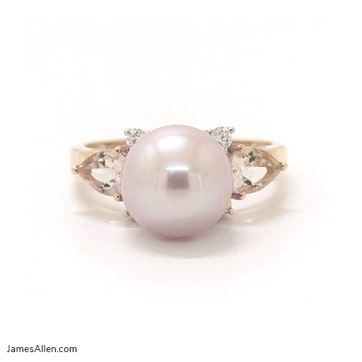 14K Rose Gold Pink Freshwater Cultured Pearl And Morganite Ring
