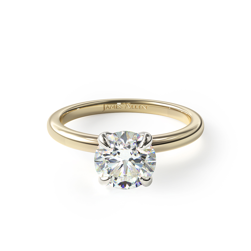 14K Yellow Gold Claw Prong Solitaire Engagement Ring