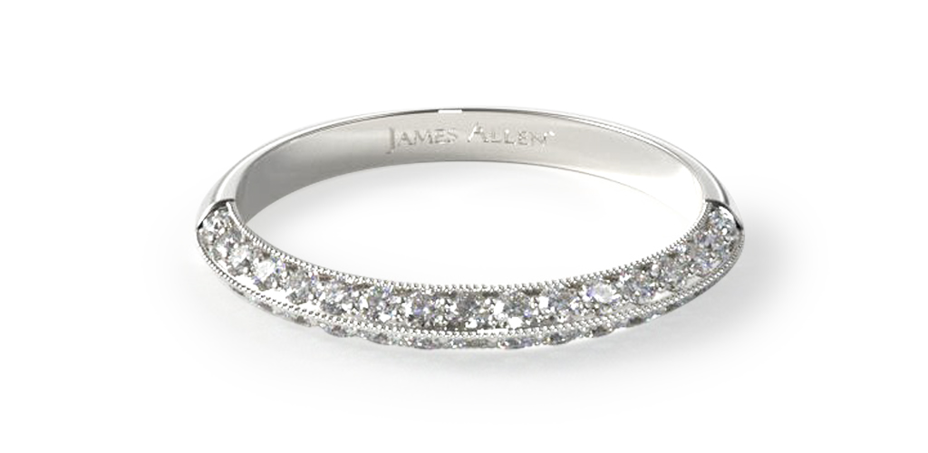 How to wear a wedding ring - pave lotus wedding ring