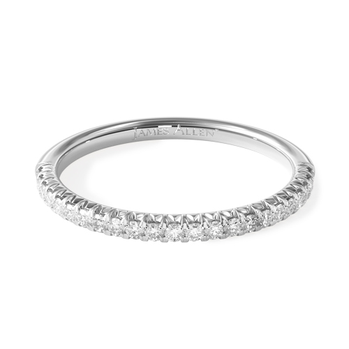 Platinum Flush Fit Pave Wedding Ring