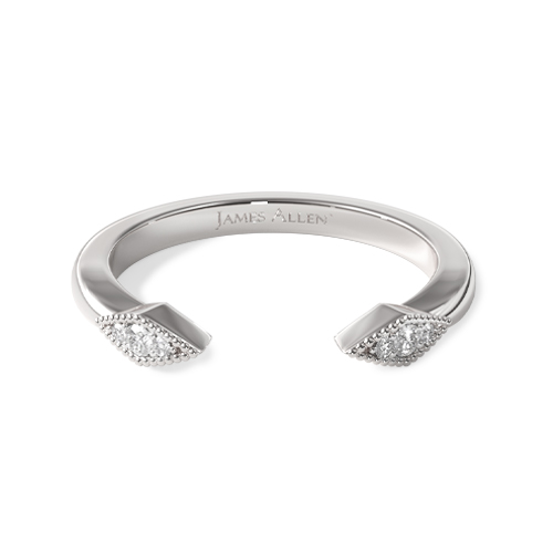 How to wear a wedding ring - open marquise diamond wedding ring