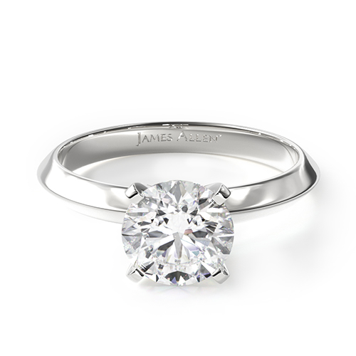 14K White Gold 2mm Knife Edge Solitaire Engagement Ring