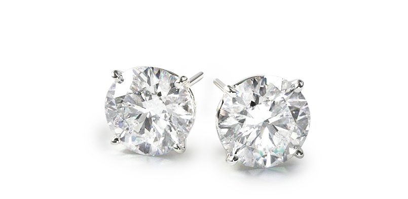 three or four prong diamond earrings