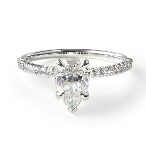 14K White Gold Petite Pave Engagement Ring