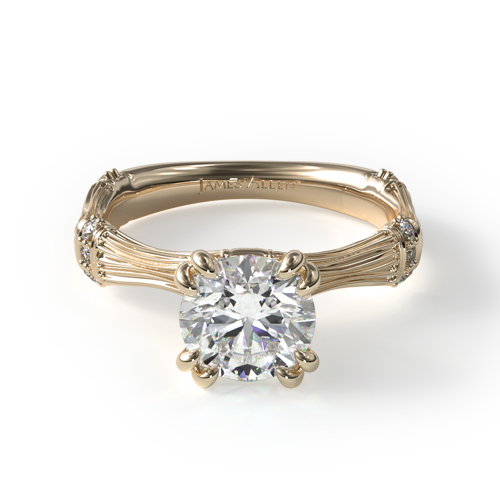 14K Yellow Gold Organic Bamboo Engagement Ring