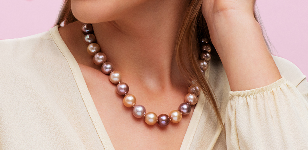 KaiSasi Ms Rose Gold Pearl Necklace With Nature 