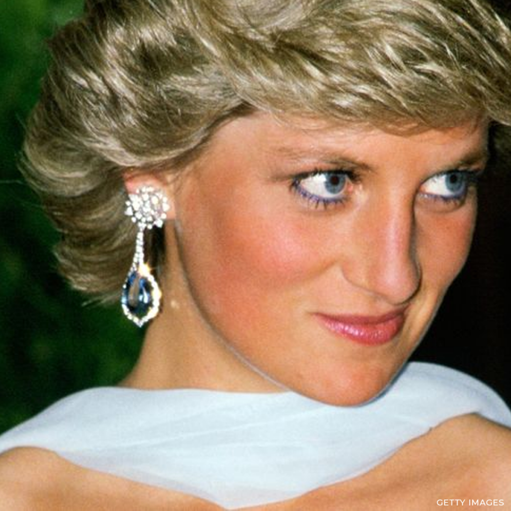 Princess Diana aquamarine diamond earrings