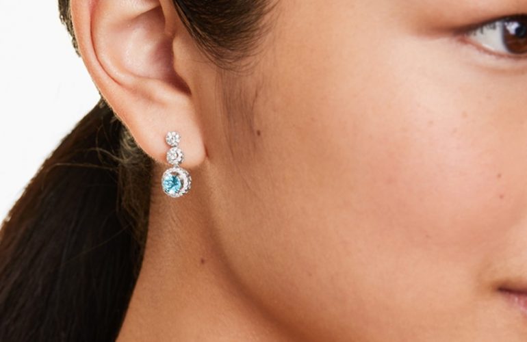 Earrings For Woman Hexagon Star Flower Stud Earrings With Zircon Petite Earrings Valentine Birthday Gifts 