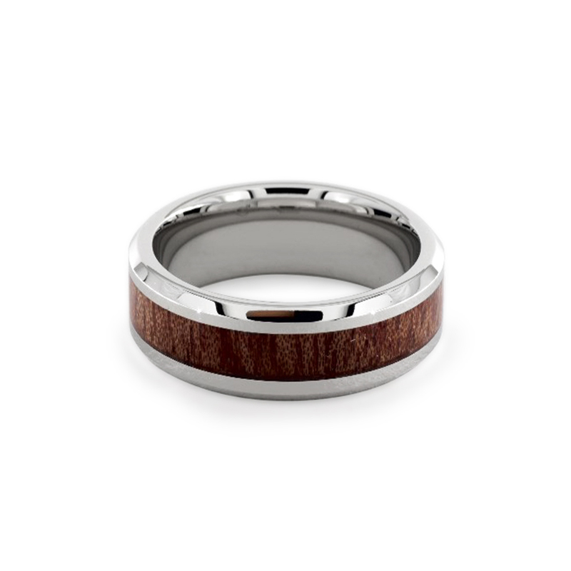 Cobalt Chrome™ 8MM Wood Grain Comfort Fit Ring