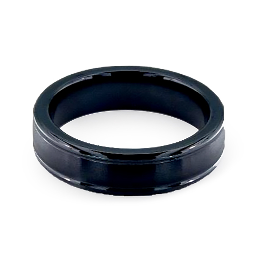 Black Titanium Satin Finish 6.5mm Comfort Fit Ring