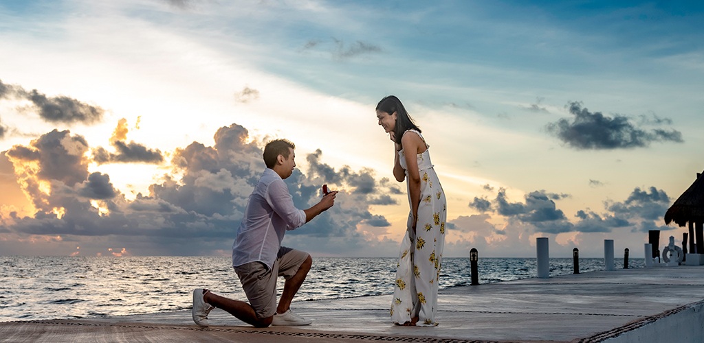 Summer Proposal On The Beach Front