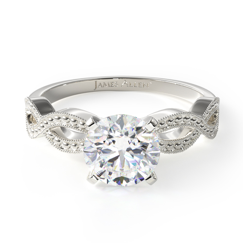14K White Gold Vintage Infinity Engagement Ring