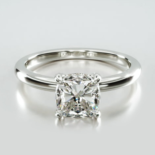 Solitaire Engagement Ring Embellished With a Classic Pavé Basket Head.