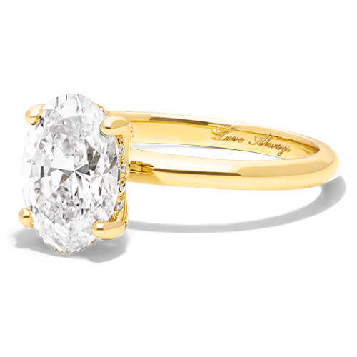 14K Yellow Gold Diamond Pavé Basket Engagement Ring
