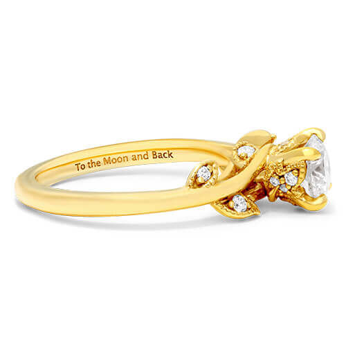 14K Yellow Gold Entangled Vines Engagement Ring