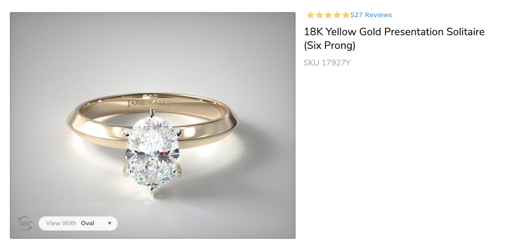 18K Yellow Gold Presentation Solitaire (Six Prong)