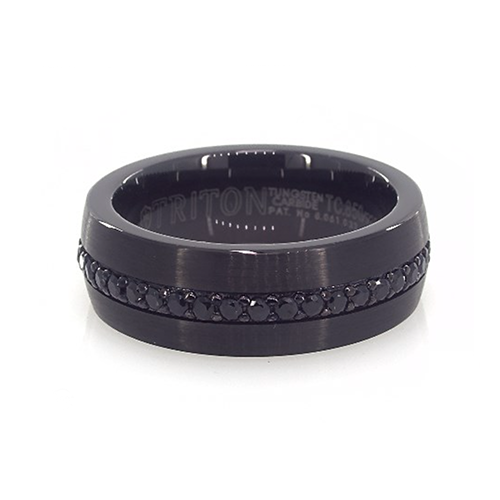 Black Tungsten Carbide 8MM Comfort Fit Band By TRITON