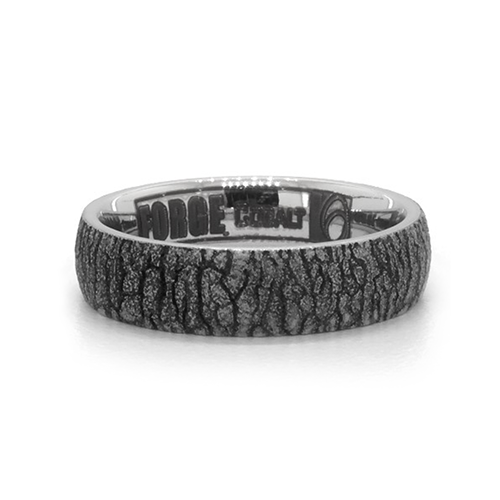 Cobalt Bark Pattern 6mm Comfort Fit Ring