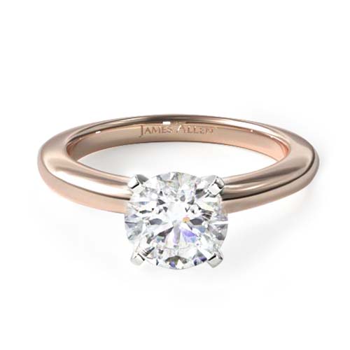 14K Rose Gold 2mm Comfort Fit Solitaire Engagement Ring
