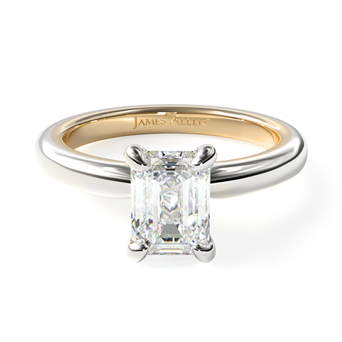 14K Gold Two-Tone 2.2mm Comfort-Fit Solitaire Engagement Ring