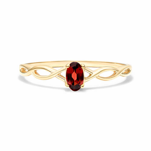 14K Yellow Gold Infinity Garnet Birthstone Ring
