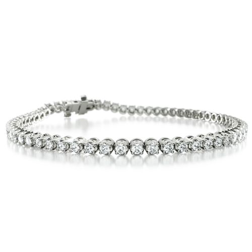 14K White Gold Four Prong Lab Created Diamond Tennis Bracelet (2.00 CTW - F-G / VS2-SI1)