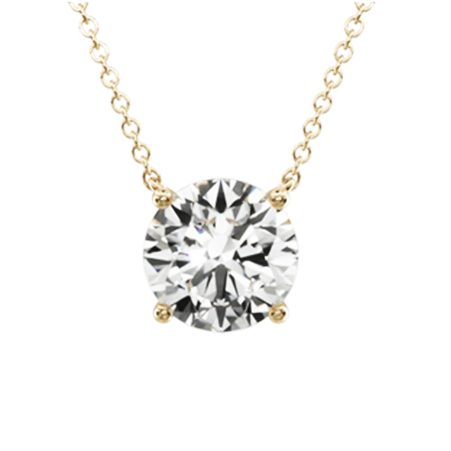 14K Yellow Gold Four Prong Basket Solitaire Diamond Pendant (Mounting)