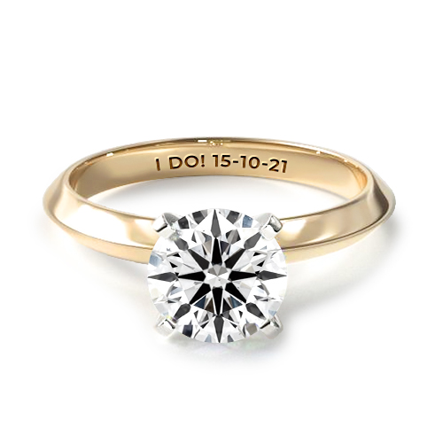 14K Yellow Gold 2mm Knife Edge Solitaire Engagement Ring