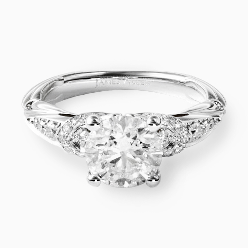 14K White Gold Graduated Pavé Engagement Ring