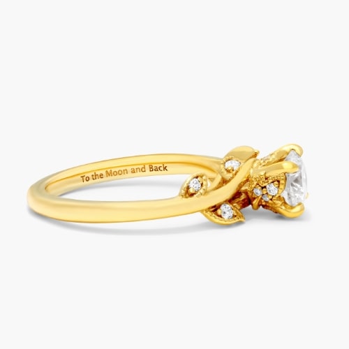 Yellow Gold Entangled Vines Engagement Ring