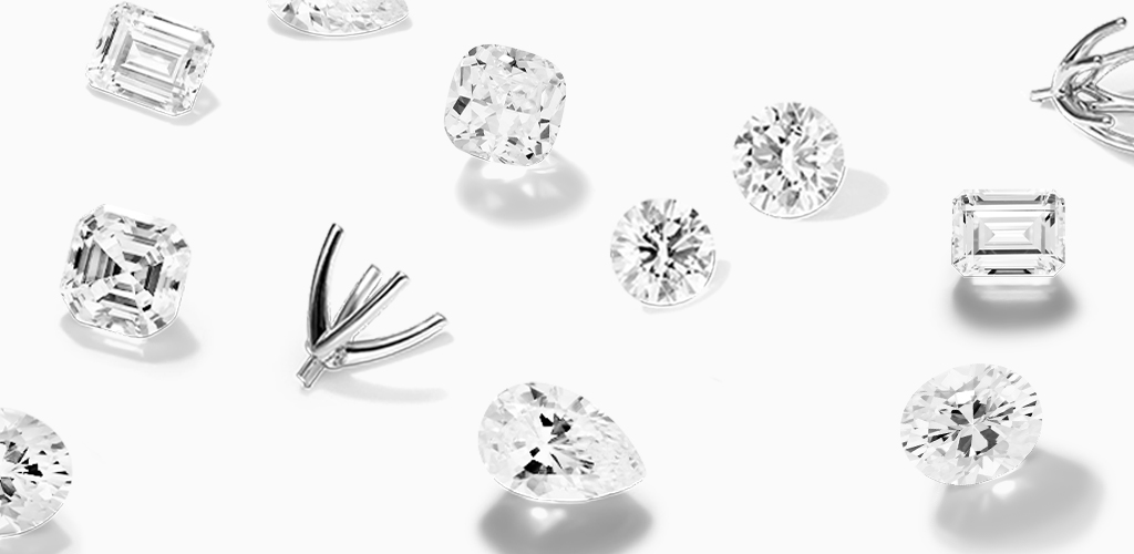 A variety of loose fancy-shaped diamonds 