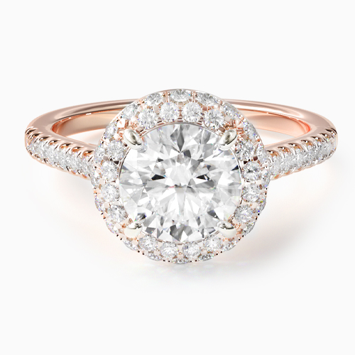14K White Gold Falling Edge Pavé Diamond Engagement Ring