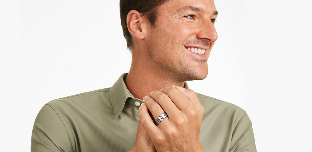 Man wearing a diamond ring